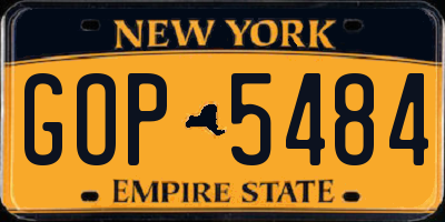 NY license plate GOP5484