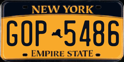 NY license plate GOP5486