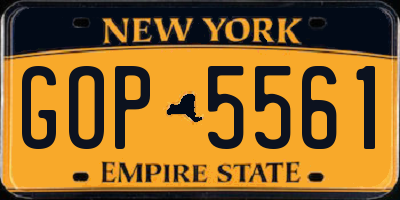 NY license plate GOP5561