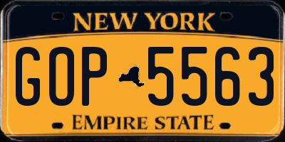 NY license plate GOP5563