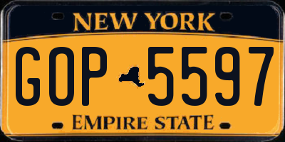 NY license plate GOP5597