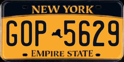 NY license plate GOP5629
