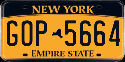 NY license plate GOP5664
