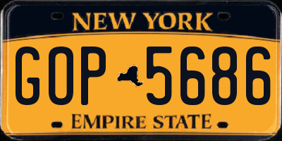 NY license plate GOP5686