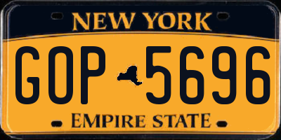 NY license plate GOP5696