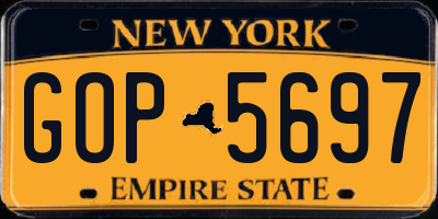 NY license plate GOP5697