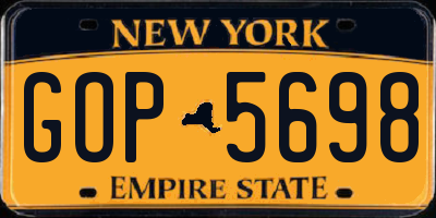 NY license plate GOP5698