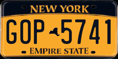 NY license plate GOP5741