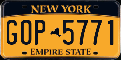 NY license plate GOP5771