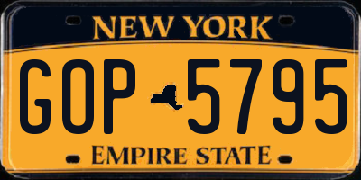 NY license plate GOP5795