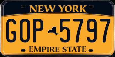 NY license plate GOP5797