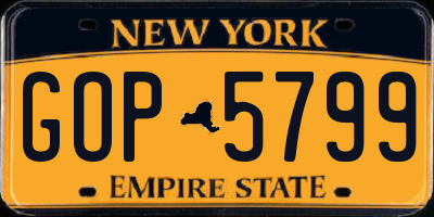 NY license plate GOP5799