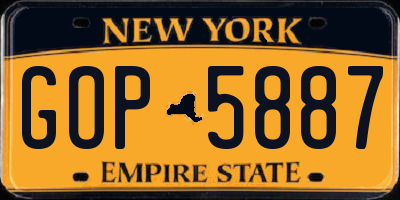 NY license plate GOP5887