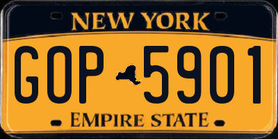 NY license plate GOP5901