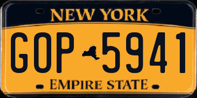 NY license plate GOP5941