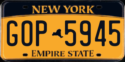 NY license plate GOP5945