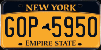 NY license plate GOP5950