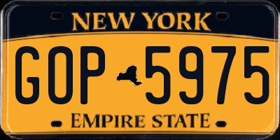 NY license plate GOP5975