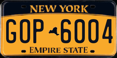 NY license plate GOP6004