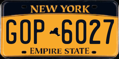 NY license plate GOP6027