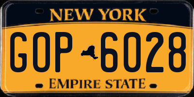 NY license plate GOP6028