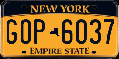 NY license plate GOP6037