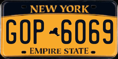 NY license plate GOP6069