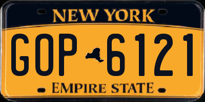 NY license plate GOP6121