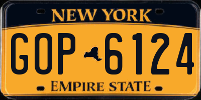 NY license plate GOP6124