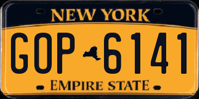 NY license plate GOP6141