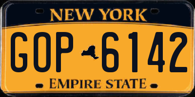 NY license plate GOP6142