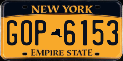 NY license plate GOP6153
