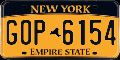 NY license plate GOP6154