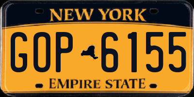 NY license plate GOP6155