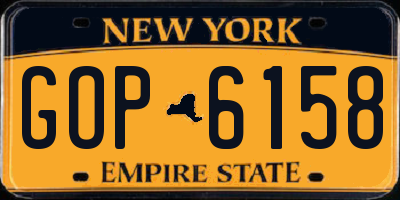 NY license plate GOP6158