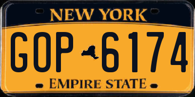 NY license plate GOP6174