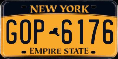 NY license plate GOP6176