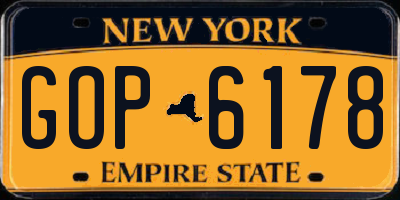 NY license plate GOP6178