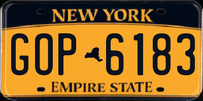 NY license plate GOP6183