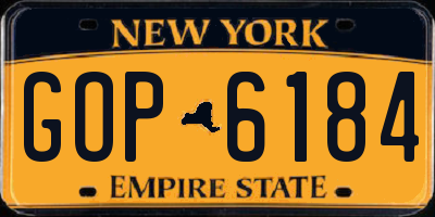 NY license plate GOP6184