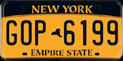 NY license plate GOP6199