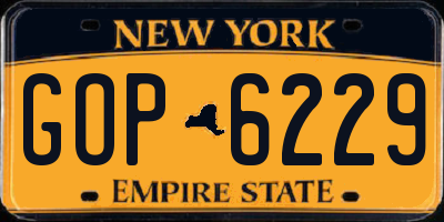 NY license plate GOP6229