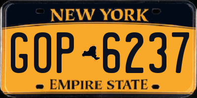 NY license plate GOP6237