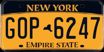 NY license plate GOP6247