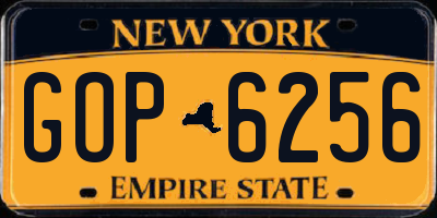 NY license plate GOP6256