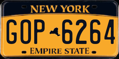 NY license plate GOP6264