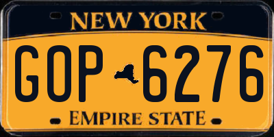NY license plate GOP6276