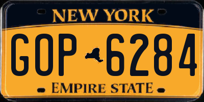 NY license plate GOP6284