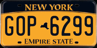 NY license plate GOP6299
