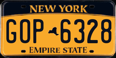 NY license plate GOP6328